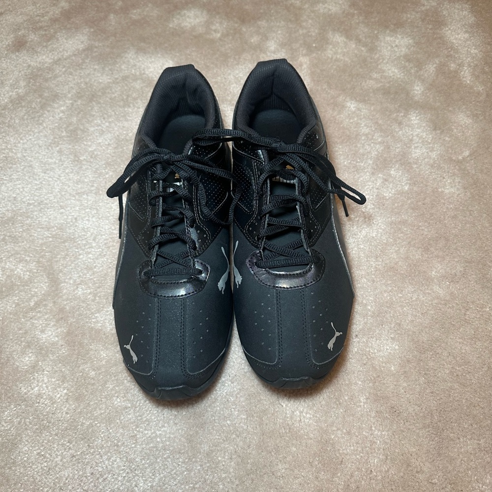 Black and Silver Puma Sneakers